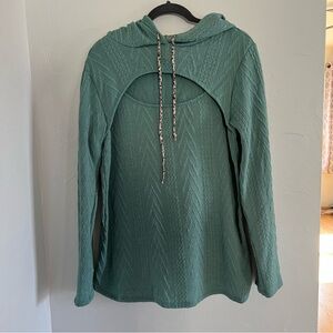 HEIMISH USA Green Cut Out Sweater Hoodie